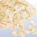  szatén rózsafej 2, 5 cm-es (50 db) krém