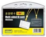  Suport dublu, PS rigid, pentru ID carduri, 90 x 55mm, orizontal, 5 buc/set, KEJEA - transparent cris
