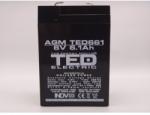 TED Electric Acumulator 6V 6.1Ah 70x47x100mm AGM VRLA TED