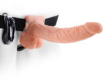 Pipedream Fetish Fantasy 9" Vibrating Hollow Strap-On with Balls Flesh
