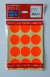 Tanex Etichete autoadezive color, D32 mm, 120 buc/set, Tanex - rosu fluorescent (TX-OFC-133-RE) - viamond