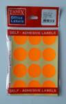 Tanex Etichete autoadezive color, D32 mm, 120 buc/set, Tanex - orange fluorescent (TX-OFC-133-OG) - viamond