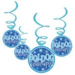 Boldog Szülinapot! Kék Fiús Parti Függődekoráció - 6 db-os