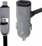 4smarts Incarcator Auto 4smarts 3.4A MicroUSB and Type-C Multicord Black cablu incorporat 1m (s61-468491)