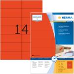  Herma No. 4557 piros színű 105 x 42, 3 mm méretű, univerzálisan nyomtatható, matt felületű öntapadós etikett címke, permanens ragasztóval A4-es íven - kiszerelés: 1400 címke / 100 ív