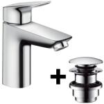 Hansgrohe Logis 100 egykaros mosdó csaptelep push-open lefolyó-garnitúrával 71107000 (71101000)