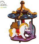 UgearsModels Carusel - Puzzle 3D de colorat pentru copii (UG 4820184120518)