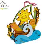 UgearsModels Sailboat - Puzzle 3D de colorat pentru copii (UG 4820184120464)
