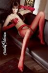 Cotelli Legwear Ciorapi Sexy, Orion, rosu - Marime S/M