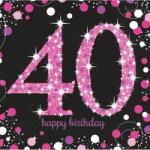 Amscan Happy Birthday 40 szalvéta girl 16 db-os (DPA9900603)