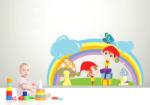 BeKid Sticker decorativ Spiridusi sub curcubeu - 130 x 72 cm
