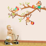 BeKid Stickere perete copii Maimutele vesele - 140 x 88 cm