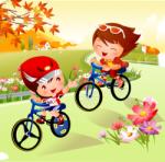 BeKid Tablou canvas Cu bicicleta - 20 x 20 cm