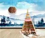 BeKid Fototapet Watercolor Panorama - 350 x 250 cm