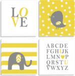 BeKid Set tablouri canvas Yellow Elephant