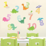 BeKid Stickere perete copii Dyno te invata sa numeri - 94 x 38 cm