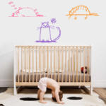 BeKid Stickere perete copii Pisicute somnoroase - 50 x 57 cm