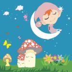 BeKid Tablouri canvas Spiridus pe luna - 20 x 20 cm