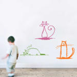 BeKid Stickere perete copii Pisicute vesele - 70 x 92 cm