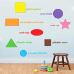 BeKid Stickere perete copii Forme geometrice colorate - 120 x 46 cm