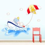 BeKid Stickere perete copii Aventura pe Apa - 120 X 64 cm