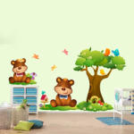 BeKid Stickere perete copii Ursuleti in iarba - 150 x 120 cm