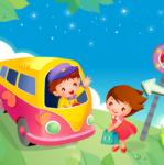 BeKid Tablou canvas School bus - 20 x 20 cm