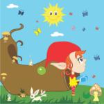 BeKid Tablou canvas Spiridus si soare vesel - 20 x 20 cm