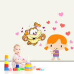 BeKid Stickere perete copii Fetita cu catelus - 130 x 70 cm