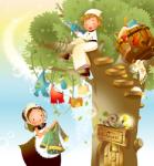 BeKid Tablou canvas Viata fericita - 40 x 40 cm