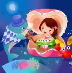 BeKid Tablou canvas Delfinul cantator - 40 x 40 cm