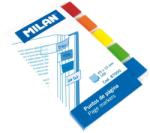 MILAN Oldaljelölő címke MILAN, téglalap alakú, áttetsző, 45x12 mm, 5x20 lapos, 5 színű (8411574870005)