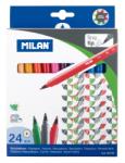 MILAN Filctoll készlet MILAN 610, 24 különböző szín, 2 mm-es hegy, hengeres test (8411574801597)