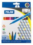 MILAN Filctoll készlet MILAN 6112, 12 különböző szín, 2 mm-es hegy, háromszög test (8411574031970)