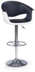 HM Scaun de bar HM H46, Piele ecologica, Rotativ, Inaltime ajustabila, Cu spatar, Inaltime ajustabila, 90 kg, 115x60x46 cm, Alb Negru (00001911)