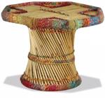 vidaXL Măsuță de cafea, bambus, cu detalii chindi, multicolor (244214) Masa de cafea