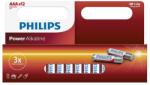 Philips LR03P12W/10 - 12 db alkáli elem AAA POWER ALKALINE 1, 5V 1150mAh Phil-LR03P12W/10 (P2206)