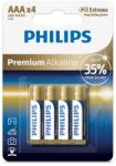 Philips Philips LR03M4B/10 - 4 db alkáli elem AAA PREMIUM ALKALINE 1, 5V 1320mAh P2186 (P2186)