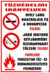  Tűzvédelmi irányelvek (benzinkút telephely műhely stb) tábla matrica piktogramokkal