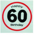  Happy Birthday 60-as Sebességkorlátozó Szülinapi Parti Szalvéta - 33 x 33 cm, 20 db