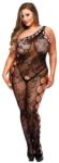 Baci Plus Size - virágos necc cicaruha - fekete (XL-XXL) - szexaruhaz