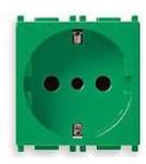 Vimar Priza modulara schuko 2P+T 16A P30 2 module VIMAR PLANA verde (VIM-14209.V)