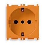 Vimar Priza modulara schuko 2P+T 16A P30 2 module VIMAR PLANA portocalie (VIM-14209.A)
