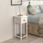 vidaXL Noptieră cu 1 sertar, alb (242040) - vidaxl