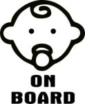  Baby on board fej 2 db plottervágott autós matrica applikáló fóliával