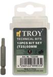 TROY Set de biti torx Cr-V Troy 22245, T25, 50 mm, 10 bucati (T22245) Set capete bit, chei tubulare