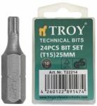 TROY Set de biti torx Troy 22214, T15, 25 mm, 24 bucati (T22214) Set capete bit, chei tubulare