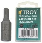 TROY Set de biti torx Troy 22215, T20, 25 mm, 24 bucati (T22215) Set capete bit, chei tubulare