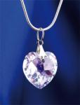  Nyaklánc, Crystals from SWAROVSKI? kristályos szív alakú medállal, fehér színjátszós (RSWL002)