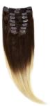 Megavolum Clip On Par Natural 50cm 100gr Ombre Saten Ciocolatiu Blond Deschis T4 60